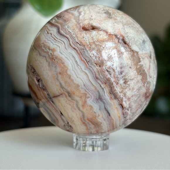 Crazy Lace Agate Sphere with Druzy Pocket - Picture 10 of 14